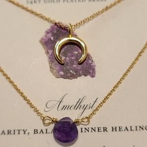 Luna Norte Gold plated 2 pc  double Layer Necklaces With 14kt gold plated 16”